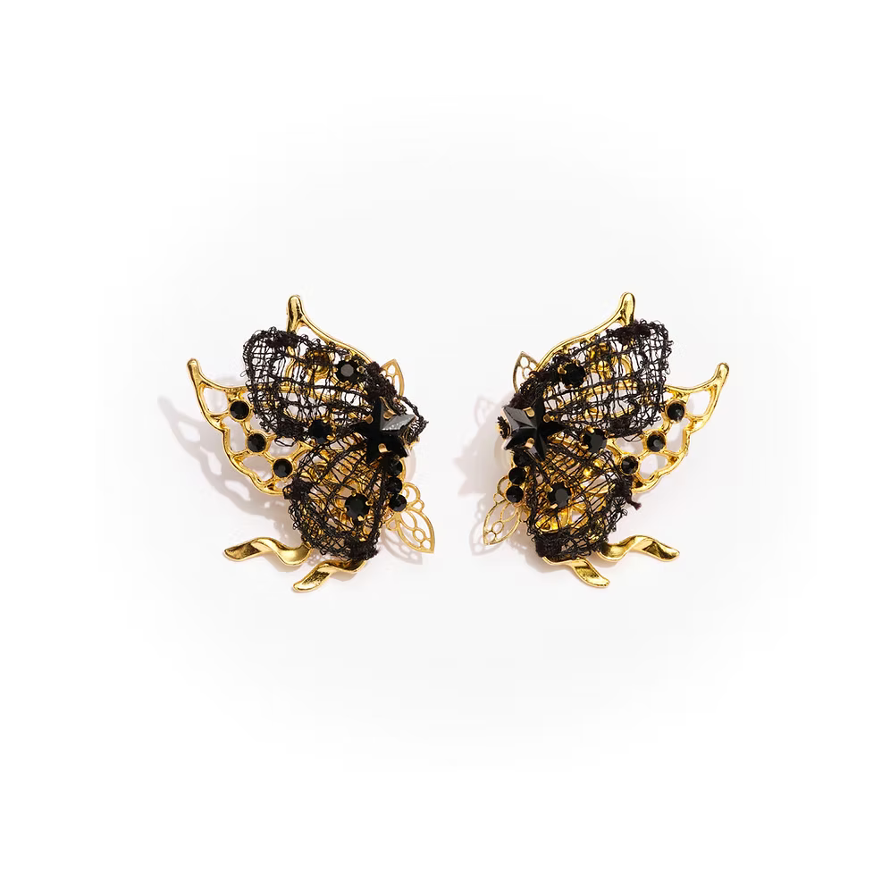 Butterfly earrings Black