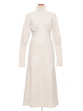 High neck dress beige