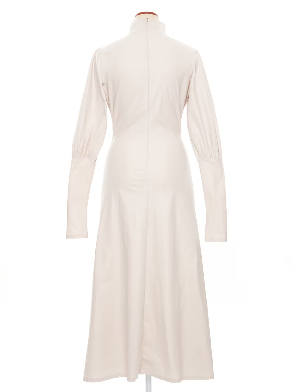 High neck dress beige